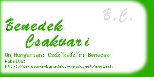 benedek csakvari business card